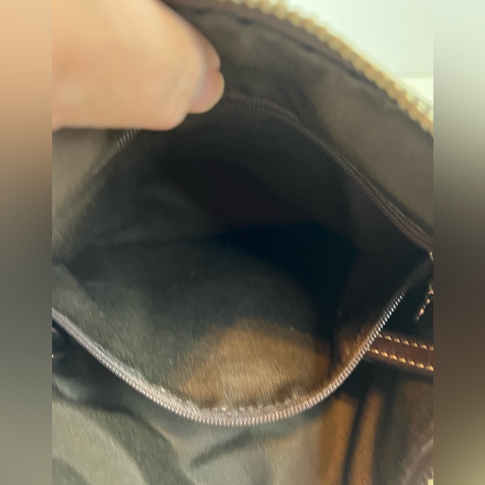 Coach Red Jacquard Crossbody w/Brown Leather Strap w/COA - Picture 6 of 10